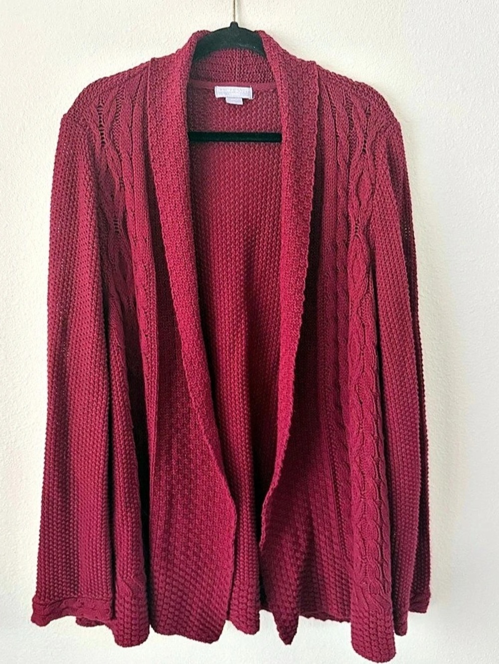 Laura Scott Cable Knit Cardigan in Rose Size Medium